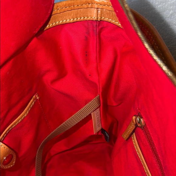 Dooney & Bourke Kelly Green and Tan Leather Shoulder Bag - Picture 9 of 13